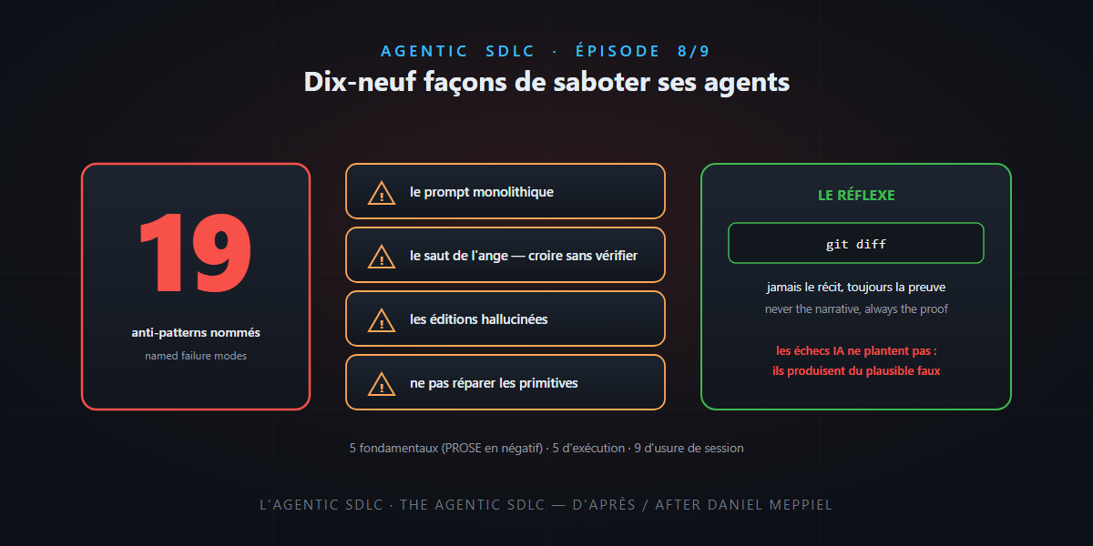 L'Agentic SDLC (8/9) — Dix-neuf façons de saboter ses agents — c'est pas sorcier !