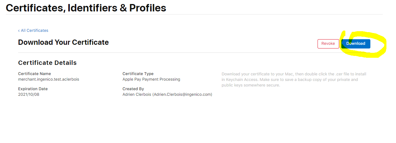 Merchant Id configuration page