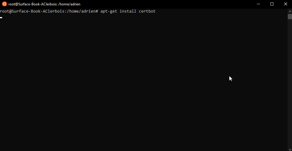 Demo of install certbot
